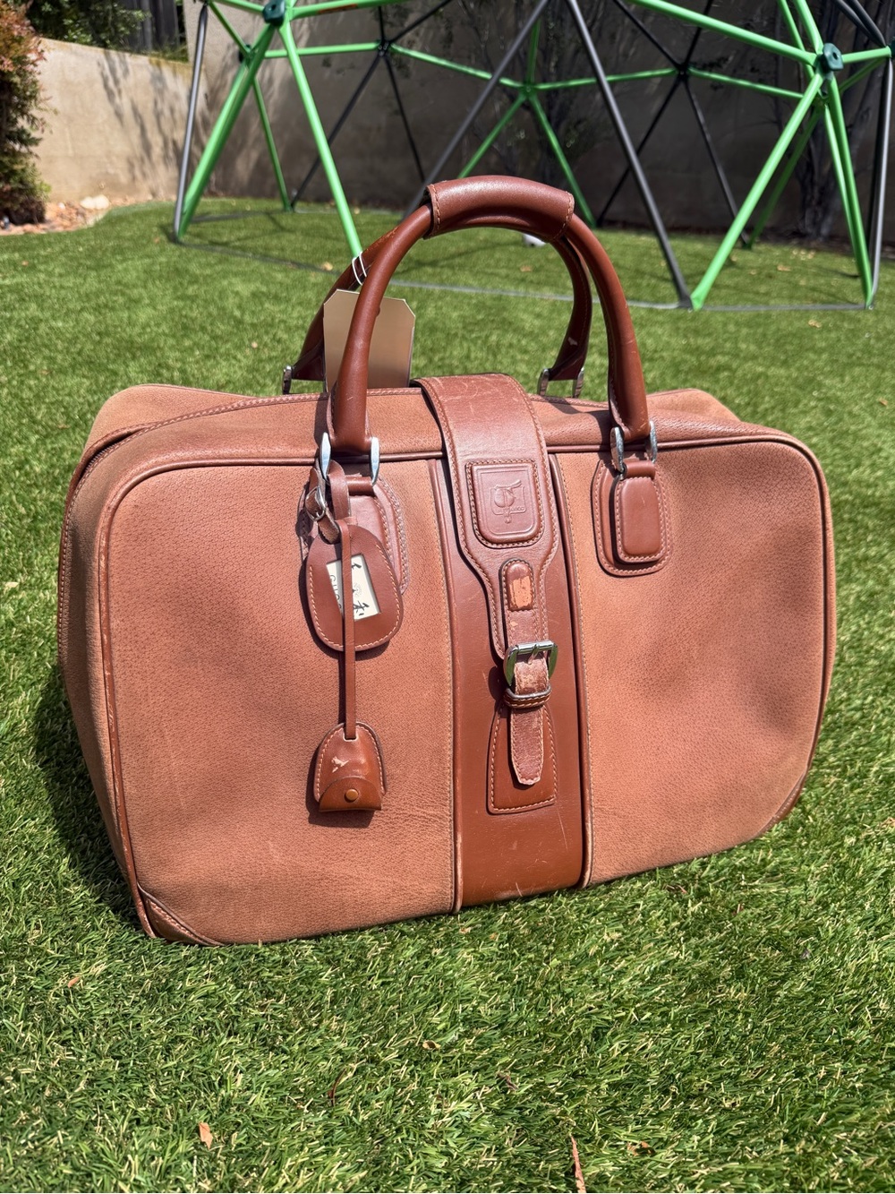 Gucci Tan/Brown Leather Travel Carryall Vintage RARE